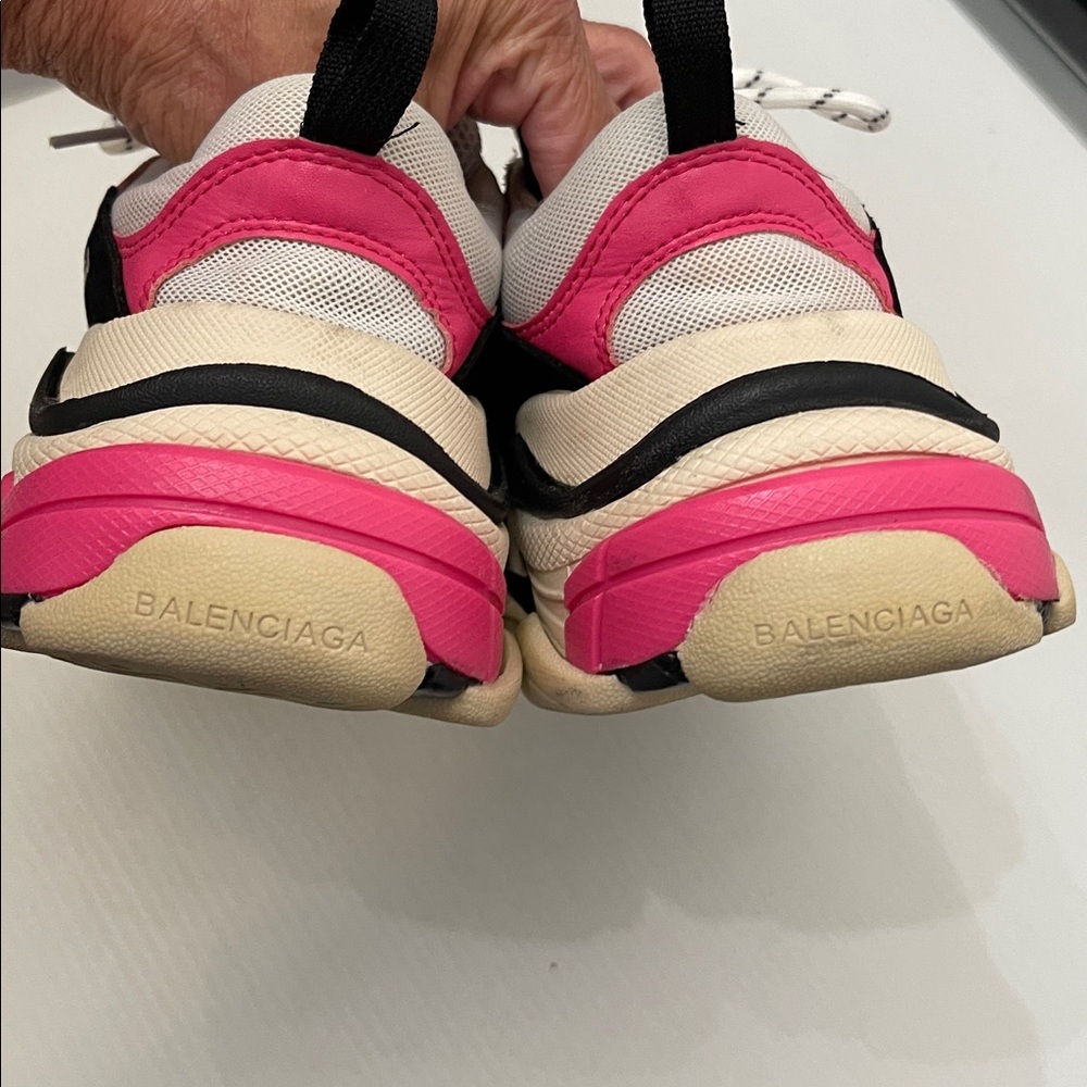 Balenciaga Pink, Black, and White Chunky Made In Italy Sneakers Women’s Size 38 - Picture 12 of 15